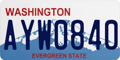 WA license plate AYW0840