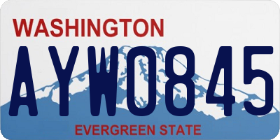 WA license plate AYW0845