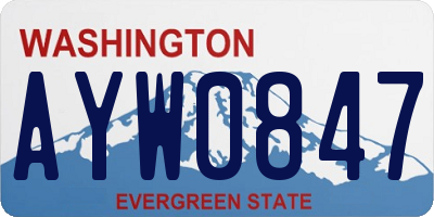 WA license plate AYW0847