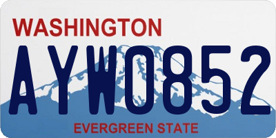 WA license plate AYW0852