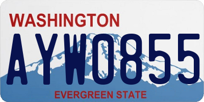 WA license plate AYW0855