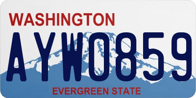 WA license plate AYW0859