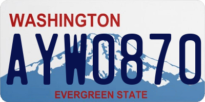 WA license plate AYW0870