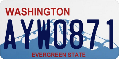WA license plate AYW0871