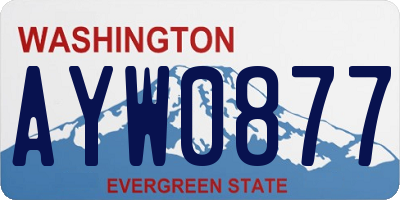 WA license plate AYW0877