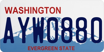 WA license plate AYW0880