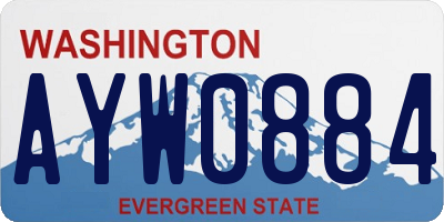 WA license plate AYW0884