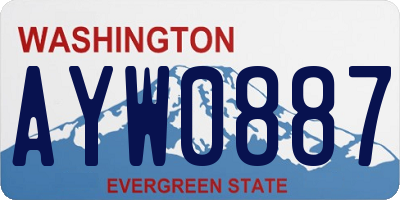 WA license plate AYW0887