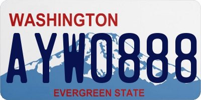 WA license plate AYW0888
