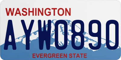 WA license plate AYW0890