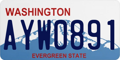 WA license plate AYW0891