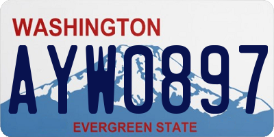 WA license plate AYW0897