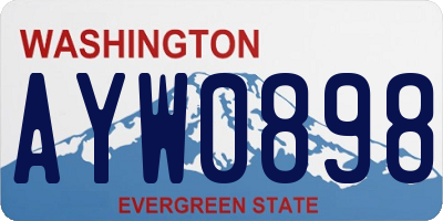 WA license plate AYW0898