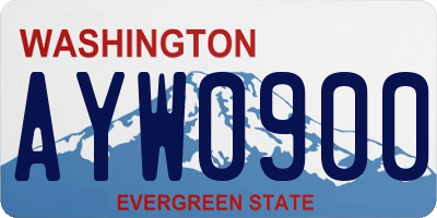 WA license plate AYW0900