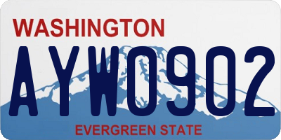 WA license plate AYW0902