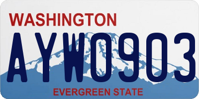 WA license plate AYW0903