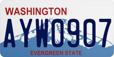 WA license plate AYW0907