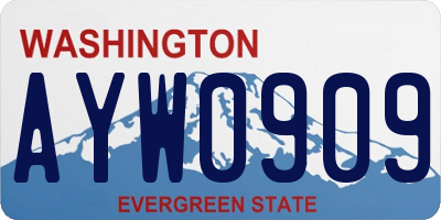 WA license plate AYW0909