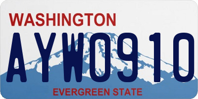 WA license plate AYW0910