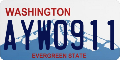 WA license plate AYW0911