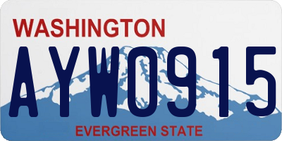 WA license plate AYW0915