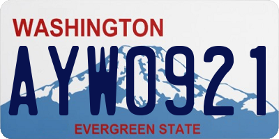 WA license plate AYW0921