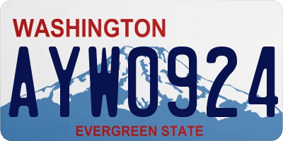 WA license plate AYW0924