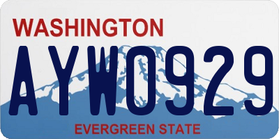 WA license plate AYW0929