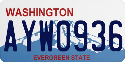 WA license plate AYW0936