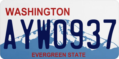 WA license plate AYW0937