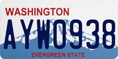 WA license plate AYW0938