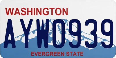 WA license plate AYW0939