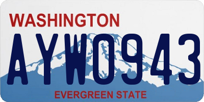 WA license plate AYW0943