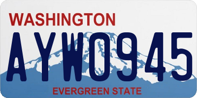 WA license plate AYW0945