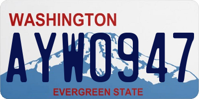 WA license plate AYW0947