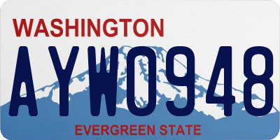 WA license plate AYW0948