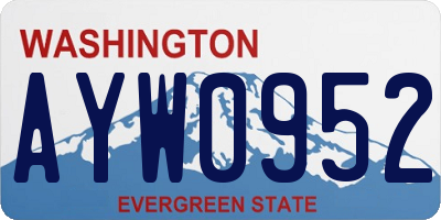 WA license plate AYW0952