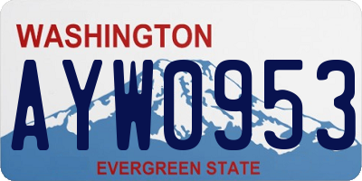 WA license plate AYW0953