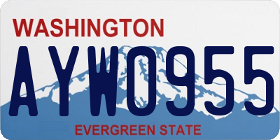 WA license plate AYW0955