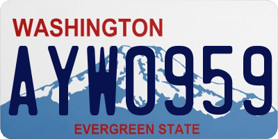 WA license plate AYW0959