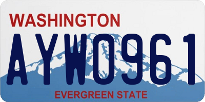 WA license plate AYW0961