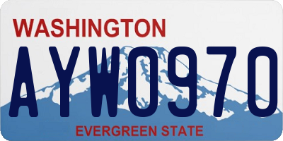 WA license plate AYW0970