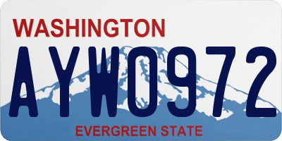 WA license plate AYW0972