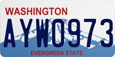 WA license plate AYW0973