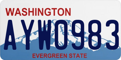 WA license plate AYW0983