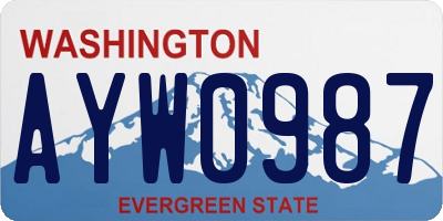 WA license plate AYW0987