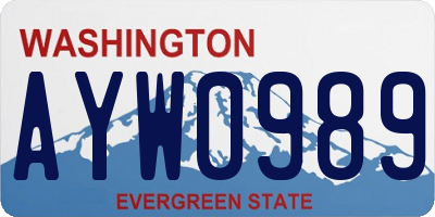 WA license plate AYW0989