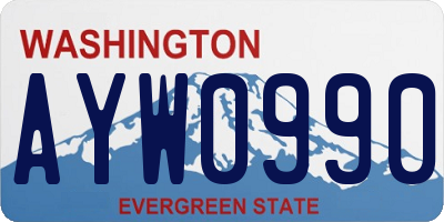 WA license plate AYW0990