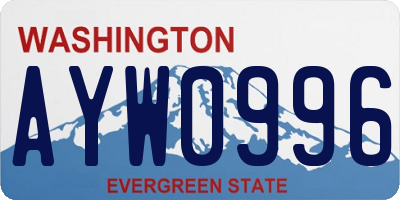 WA license plate AYW0996