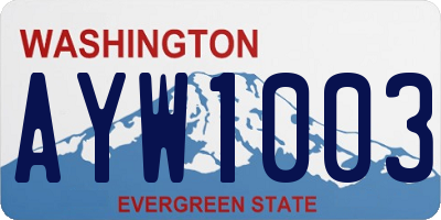 WA license plate AYW1003